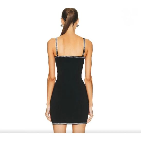 Alexander Wang Black Swarovski Crystal Trim Mini Dress Detachable Straps XS NWT - Picture 2 of 11